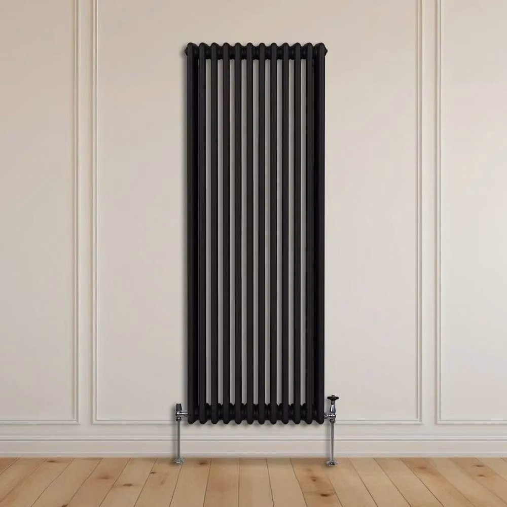 Monstershop Traditional 3 Column Steel Radiator, Black, H: 180 cm, W: 56.2 cm, D: 10 cm – 8