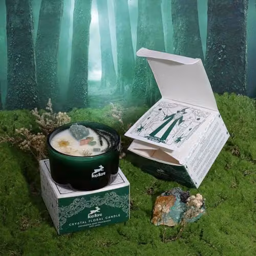 Ancient Wisdom Hop Hare Crystal Magic Flower Candle The Magician Green – 3