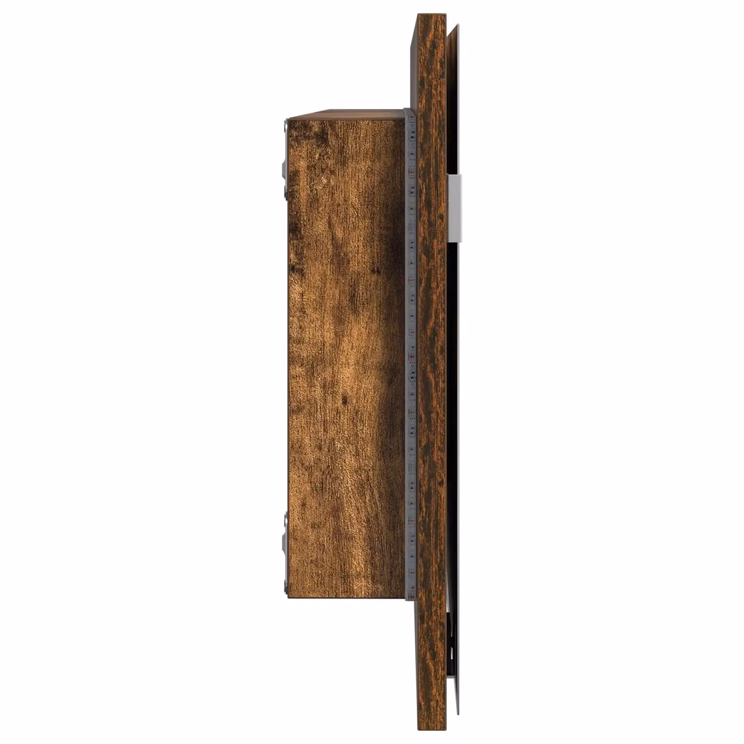 Berkfield Home Bathroom Mirror Cabinet with LED Light, Smoked Oak, Brown, W: 80 cm, D: 37 cm – 2