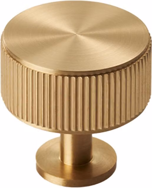 Handle & Home Brushed Gold Reeded Brass Cabinet Knob
