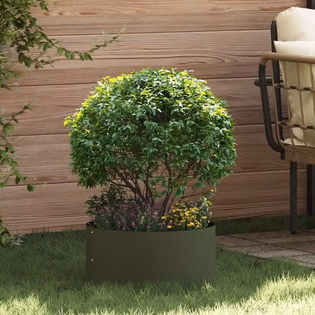 Berkfield Home Metal Planter Tub in Olive Green