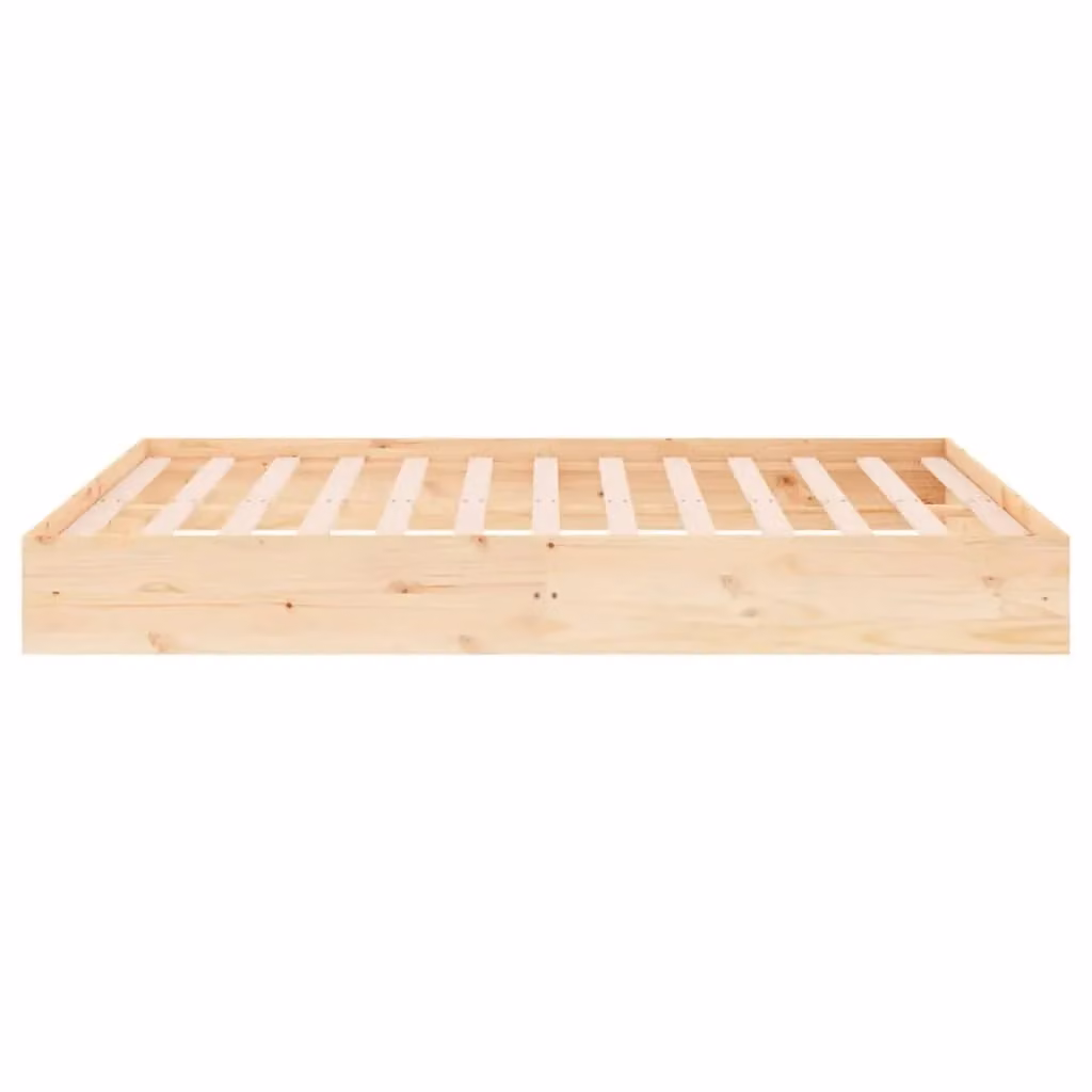 Berkfield Home Small Double Solid Wood Pine Bed Frame in Brown, W: 120 cm, L: 200 cm – 2