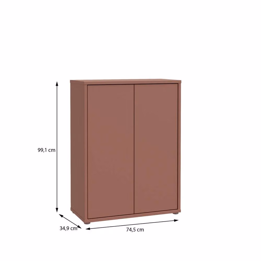 Furniture To Go Alice Springs Shoe Cabinet with 2 Push-to-Open Doors in Terracotta – 4