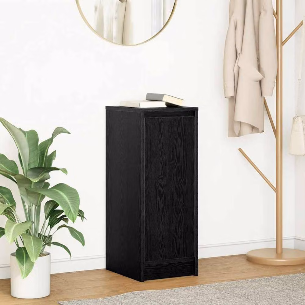 Berkfield Home Black Oak Sideboard, W/D/H: 34.0 x 29.5 x 76.0 cm – 2