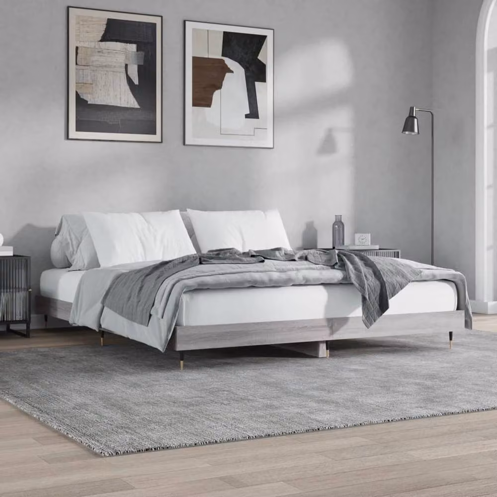 Berkfield Home Small Double Bed Frame in Grey Sonoma, W/D/H: 120 x 200 cm – 2