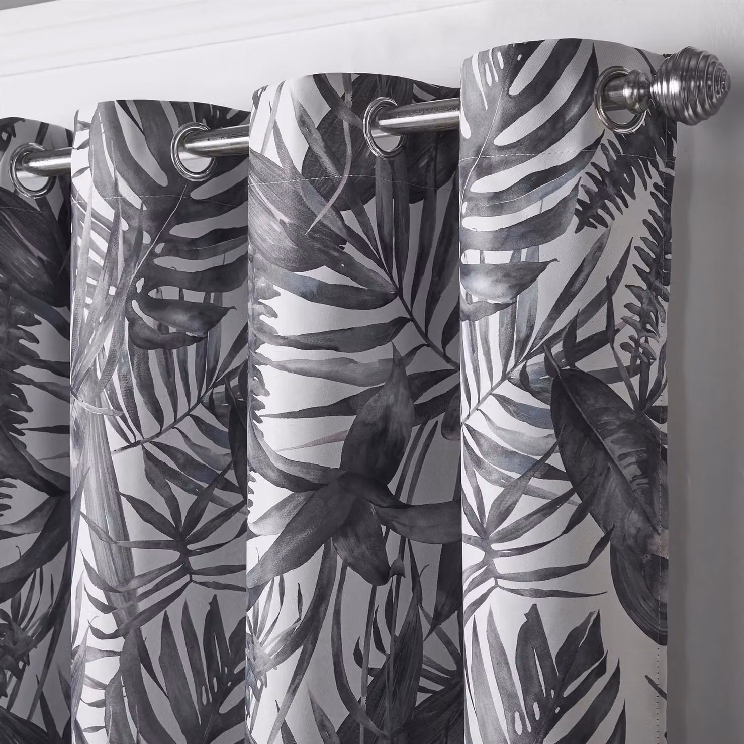 Luxury Living Mala Grey Graphic Room Darkening Eyelet Curtains, Width: 168 cm, Drop: 183 cm – 3