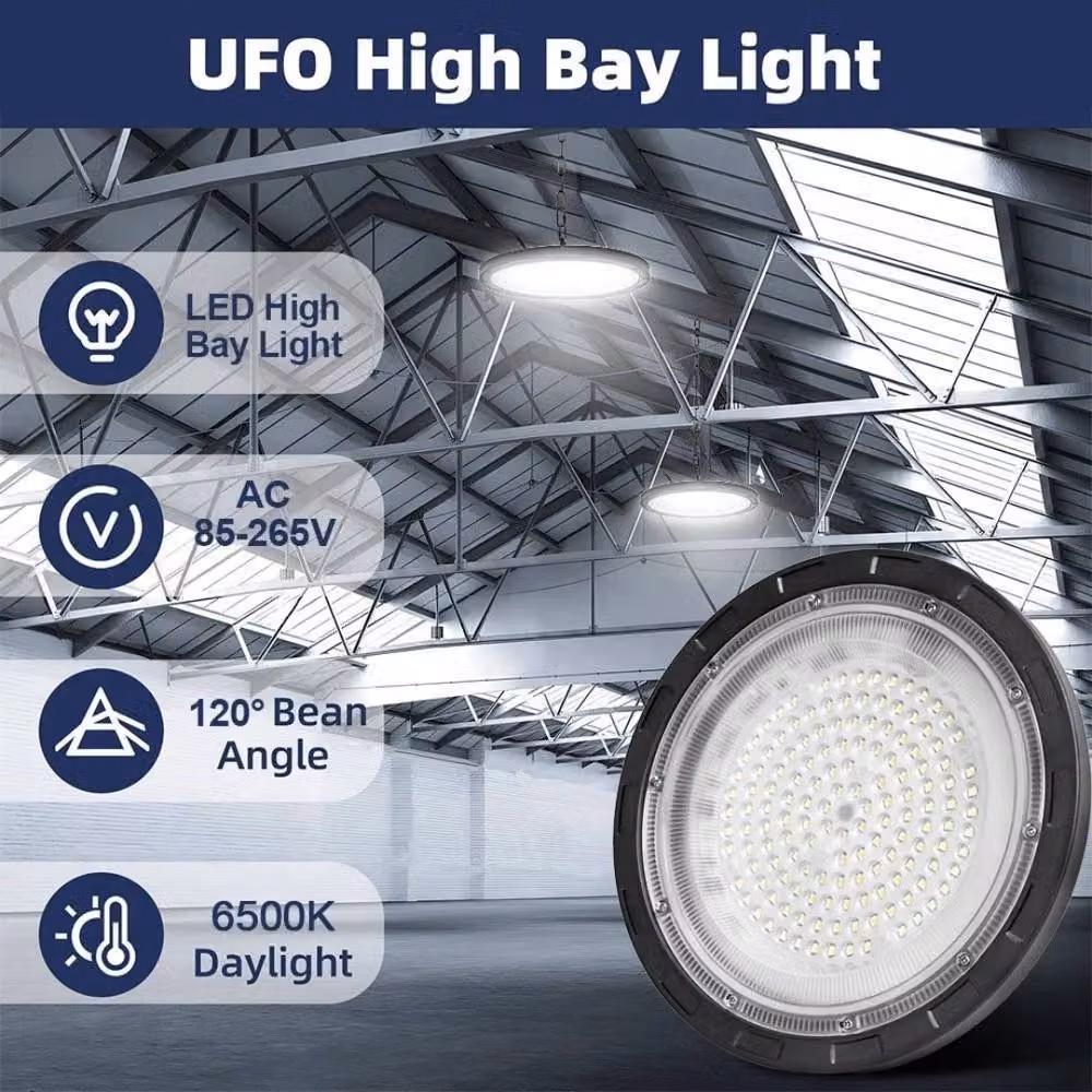 Kelvenix 10x LED High Bay Ceiling Light in Black for Workshops and Garages – 4