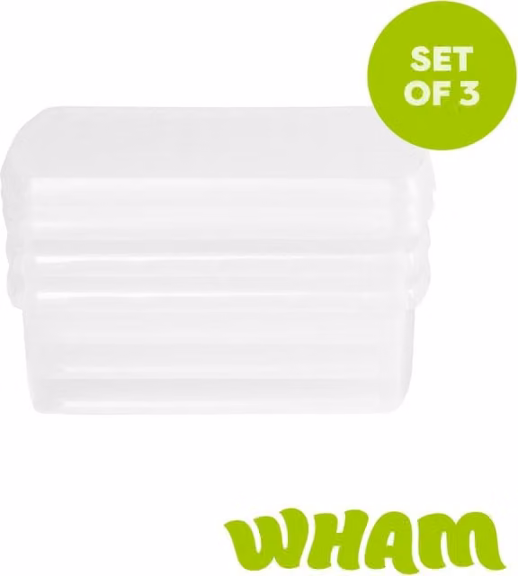 Wham Set of 3 Stackable Plastic Storage Boxes with Lids, 13.2L Each, Transparent Green – 1