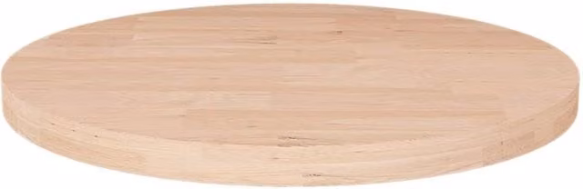 Berkfield Home Round Solid Wood Oak Table Top, Brown, Diameter: 50 cm, Thickness: 2.5 cm