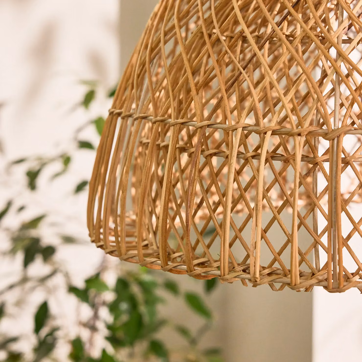 Dibor Traditional Rattan Twin Spiral Easy Fit Decor Ceiling Shade in Beige, H 32 cm x D 50 cm – 3