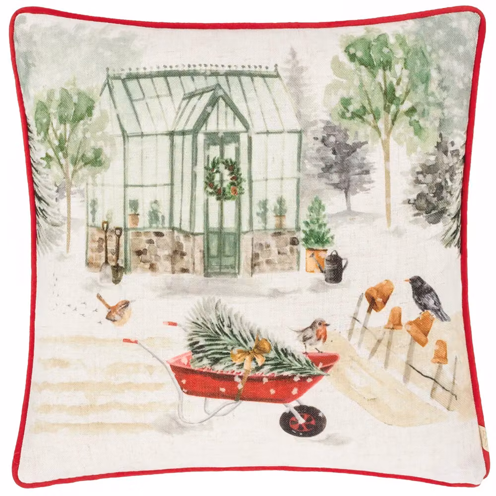 Evans Lichfield Winter Garden Printed Square Cushion, Multicolour, W/D/H: 43 x 43 x 43 cm – 2