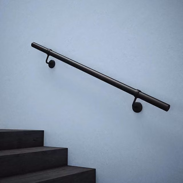 Forgeworks Matt Black Stainless Steel Indoor Stair Handrail Kit – 1