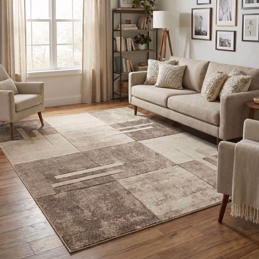 Desire Rugs Santiago Modern Geometric Patterned Runner Rug in Beige, W: 60 cm, L: 220 cm – 2