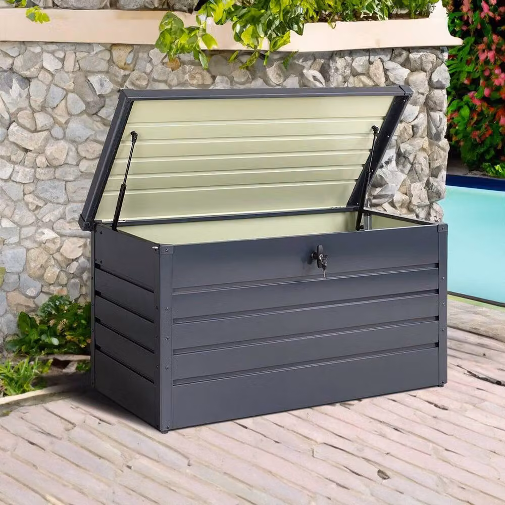 SPETLEK 600 L Metal Garden Storage Box in Grey – 5