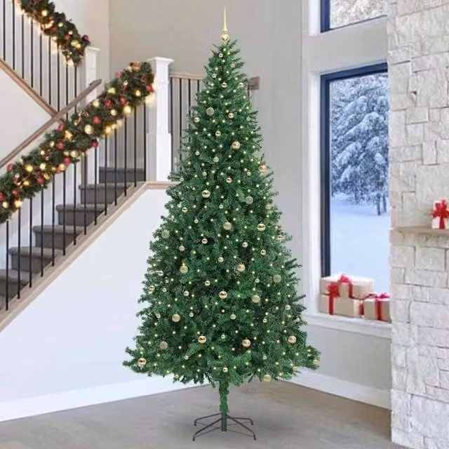 Berkfield Home Artificial Christmas Tree with 300 LEDs and Stand, Green, Height: 300 cm – 1