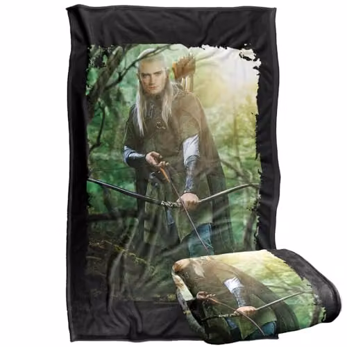 Warner Bros. The Lord of the Rings Legolas Super Soft Fleece Throw Blanket, Multicolour, W: 91.44 cm, D: 147 cm