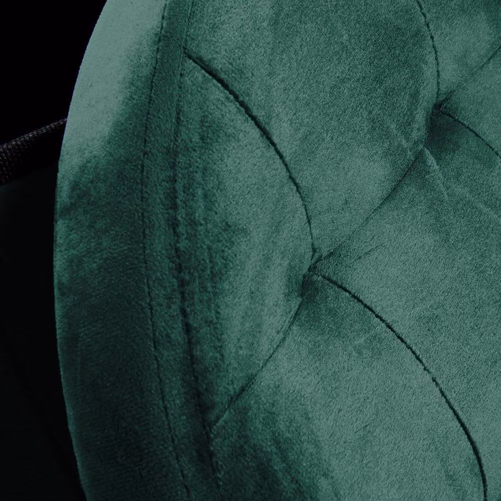 OHS Matte Velvet Round Ottoman Storage Stool in Green – 4