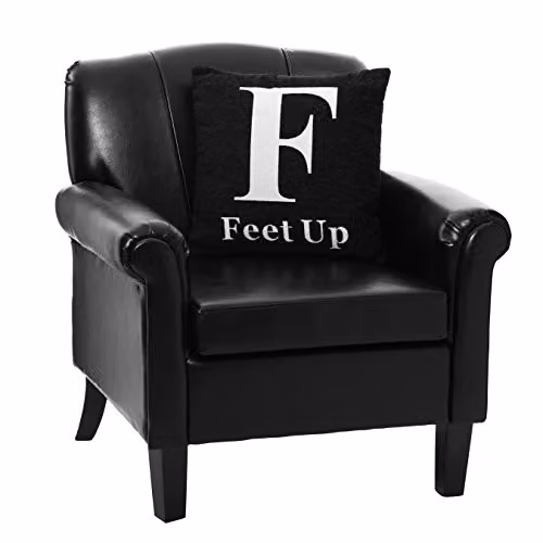 Orsina Feet Up Words Cushion in Black and White – 3