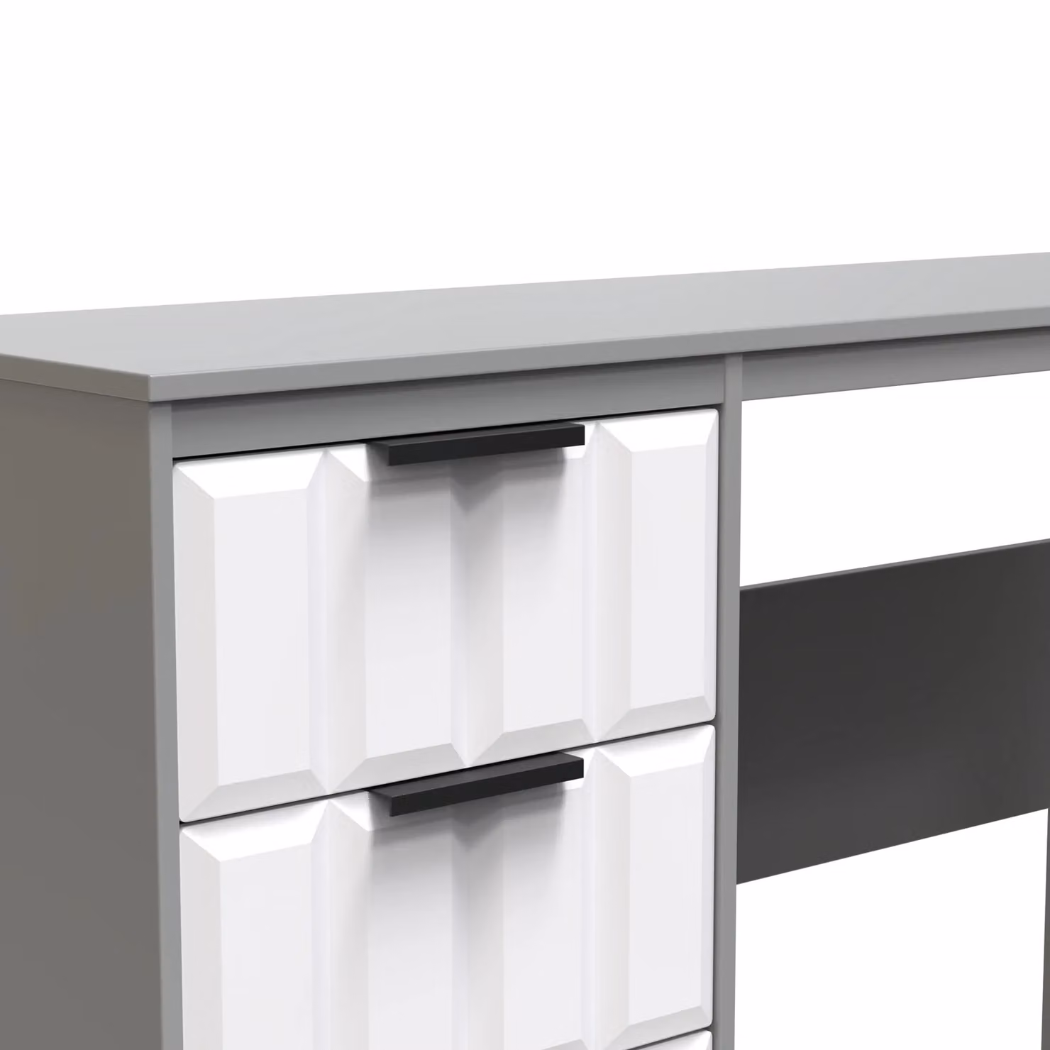 Ready Assembled 2 U Seattle 3 Drawer Desk in Mid Grey – 2