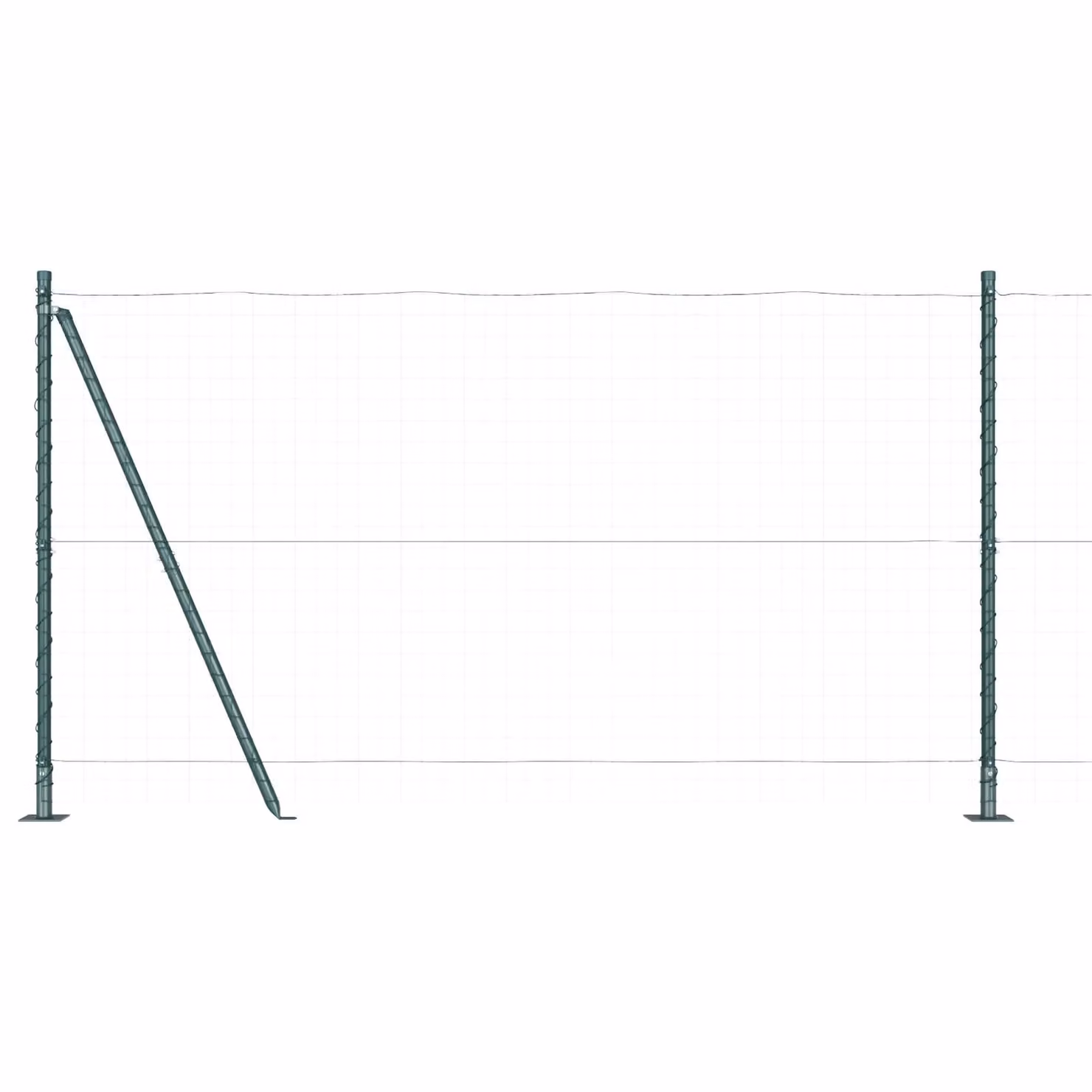 Berkfield Home Green Concrete Square Fence Posts, Set of 52, W/D/H: 3.2 x 3.2 x 78.5 cm