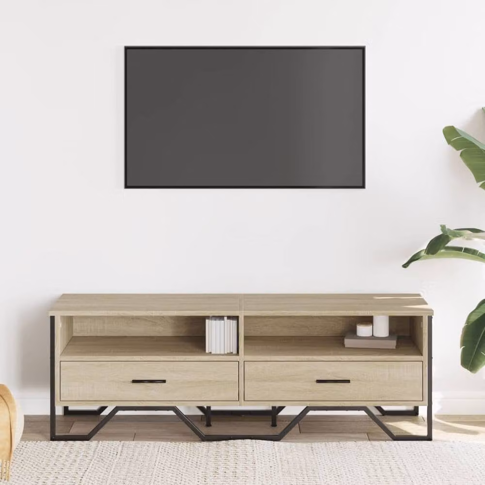 Berkfield Home Sonoma Oak TV Cabinet in Light Tan Beige, W/D/H: 122 x 41 x 41 cm – 3