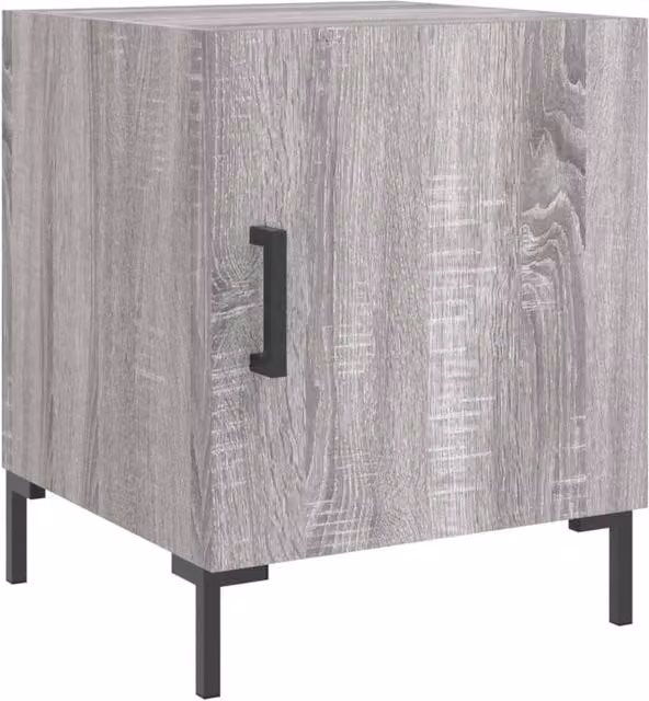 Berkfield Home Modern Bedside Cabinets, 2 Piece, Grey, W/D/H: 40 x 40 x 50 cm – 1
