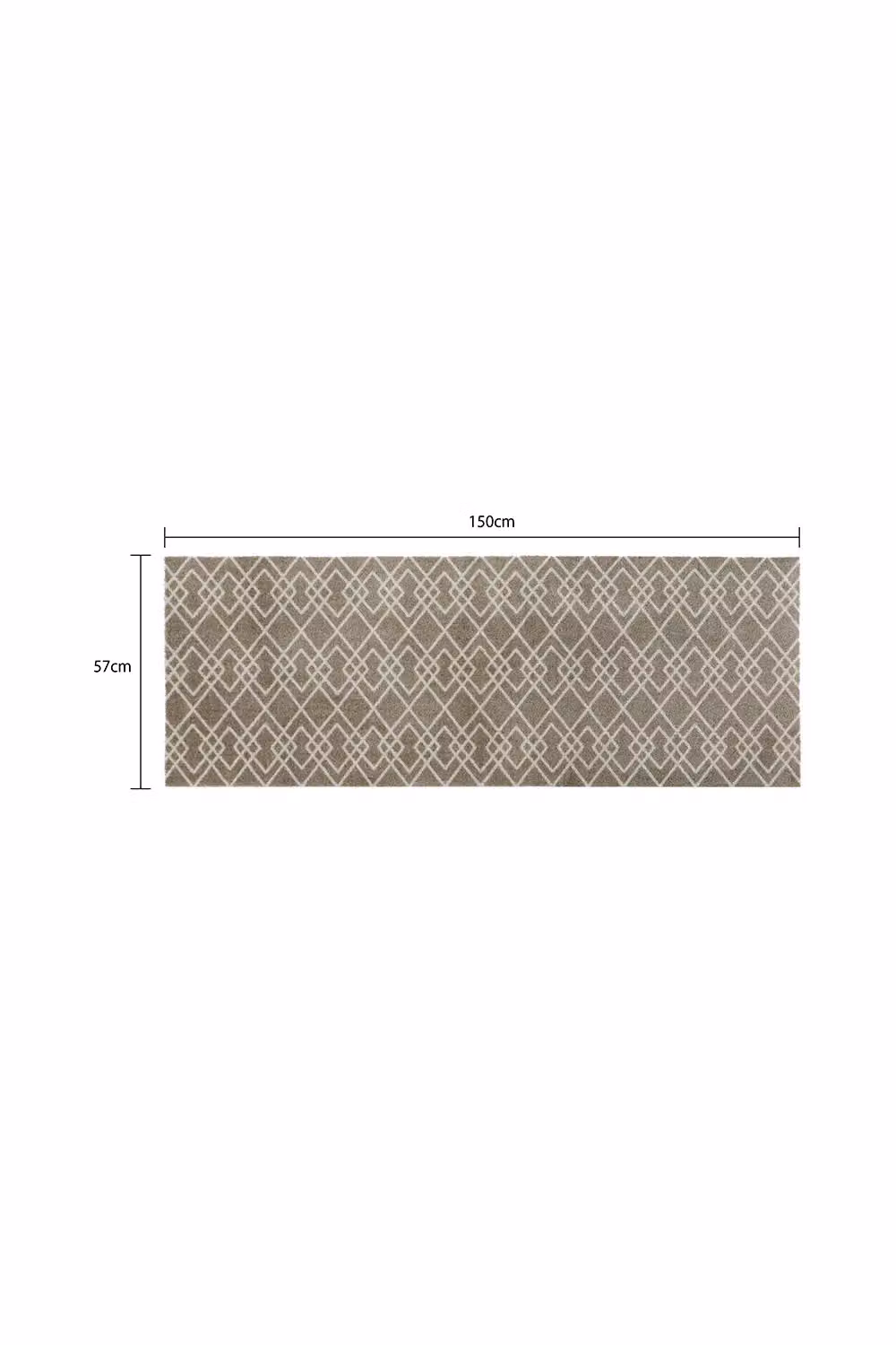 JVL Mega Machine Washable Runner Doormat, Beige and Brown Diamond Trellis, W: 57 cm, L: 150 cm – 3
