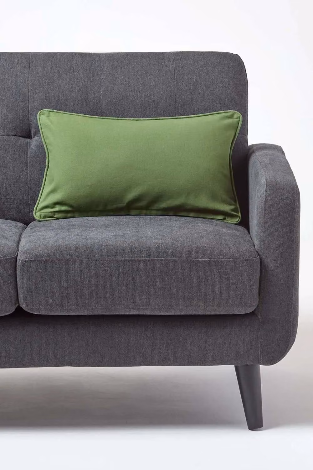 Homescapes Plain Cotton Square Cushion Cover in Green, W/D/H: 30 x 30 x 30 cm – 3