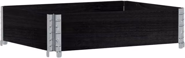 Berkfield Home Black Solid Wood Pine Garden Planter Tub W: 80 cm, D: 60 cm, H: 19.5 cm
