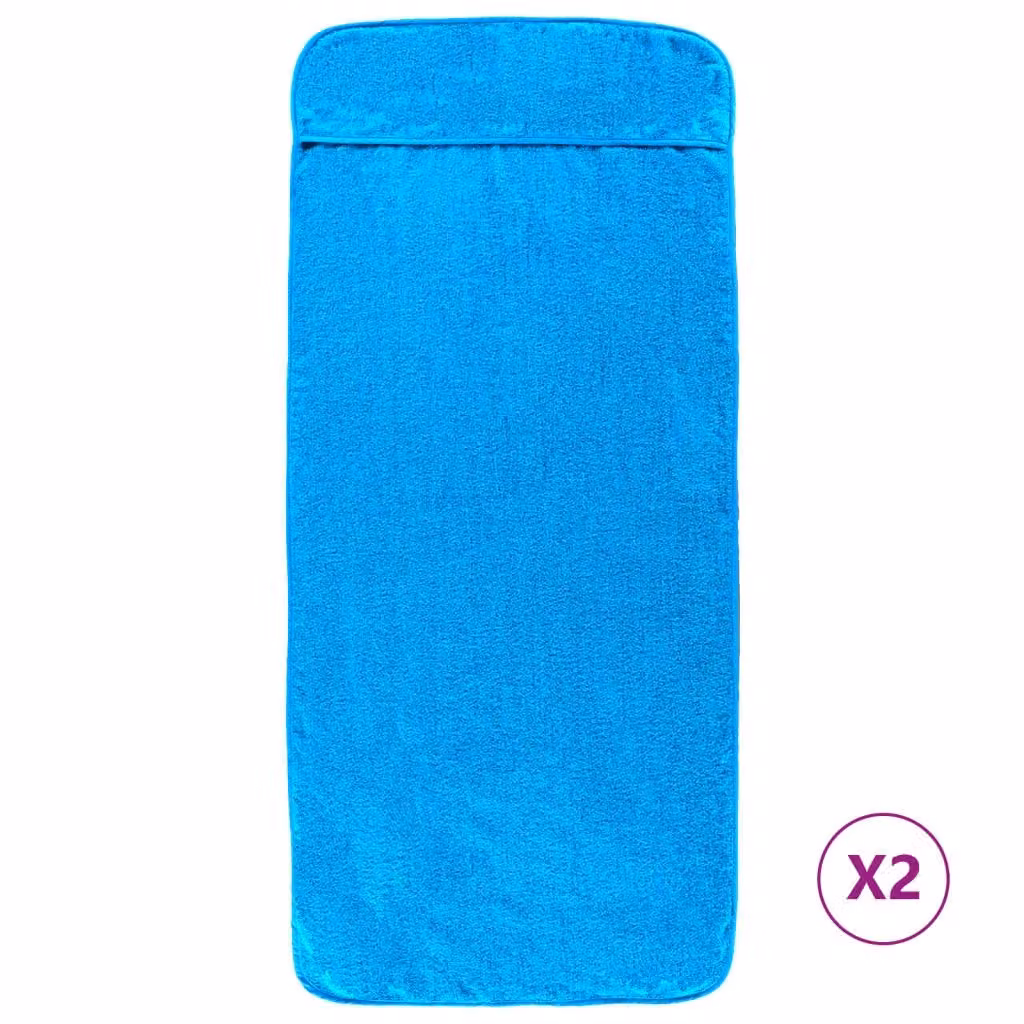 Berkfield Home 2-Piece Turquoise and Black Quick-Drying Beach Towel Set, 400 GSM, W: 60 cm, L: 135 cm – 1
