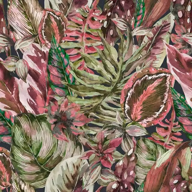 I Love Wallpaper Jungle Fever Botanical Floral Wallpaper in Pink and Green