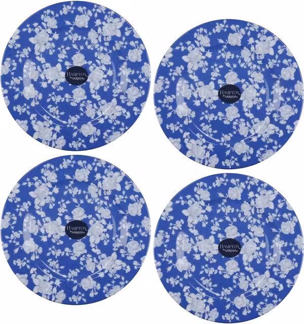 Mikasa Hampton Flowers 4-Piece Blue Floral Ceramic Side Plate Set – 1