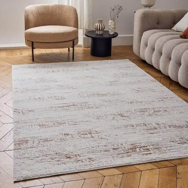 THE RUGS Carmel Abstract Area Rug in Ivory and Terracotta, W: 160 cm, L: 230 cm