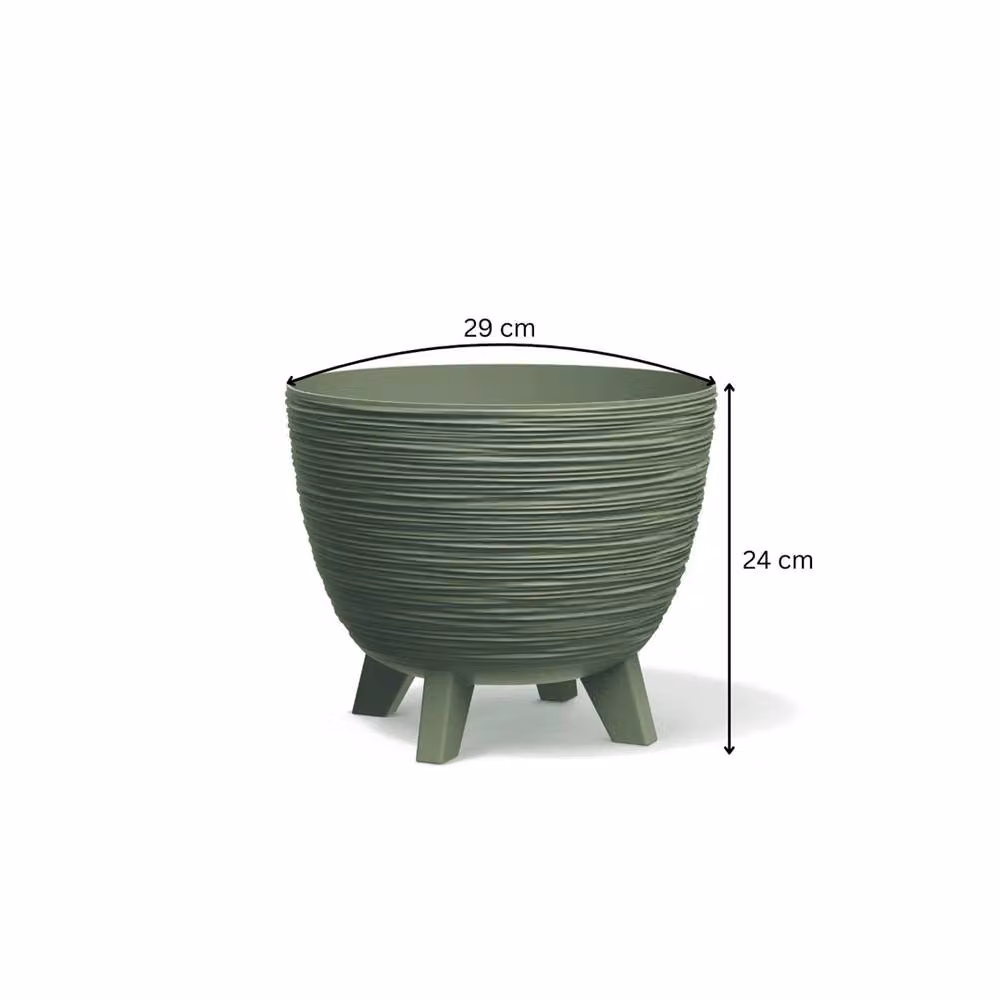 Kelvenix Round Plant Pot Planter with Legs, Green, 9.5L – 2