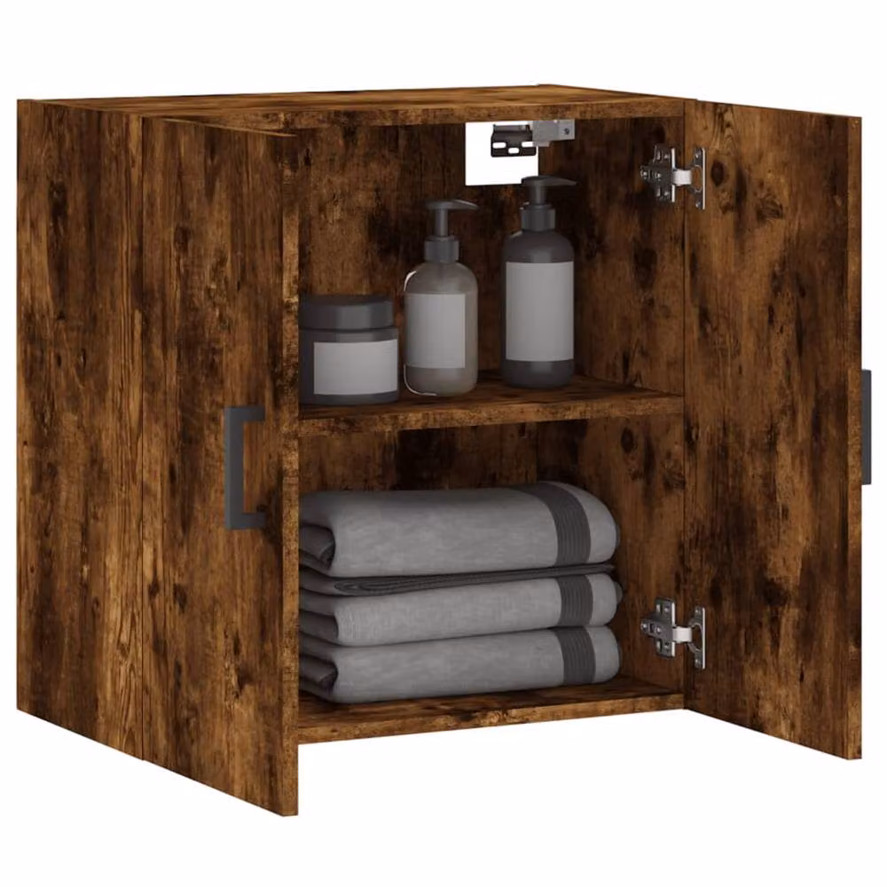 Berkfield Home Smoked Oak Wall Cabinet in Brown, W: 60 cm, D: 31 cm, H: 60 cm – 4