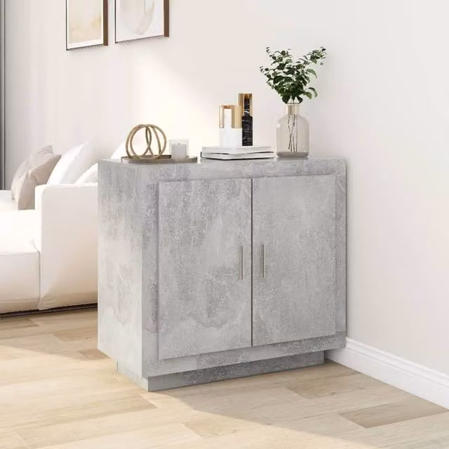Berkfield Home Modern Sideboard in Concrete Grey, W/D/H: 80 x 40 x 75 cm – 1