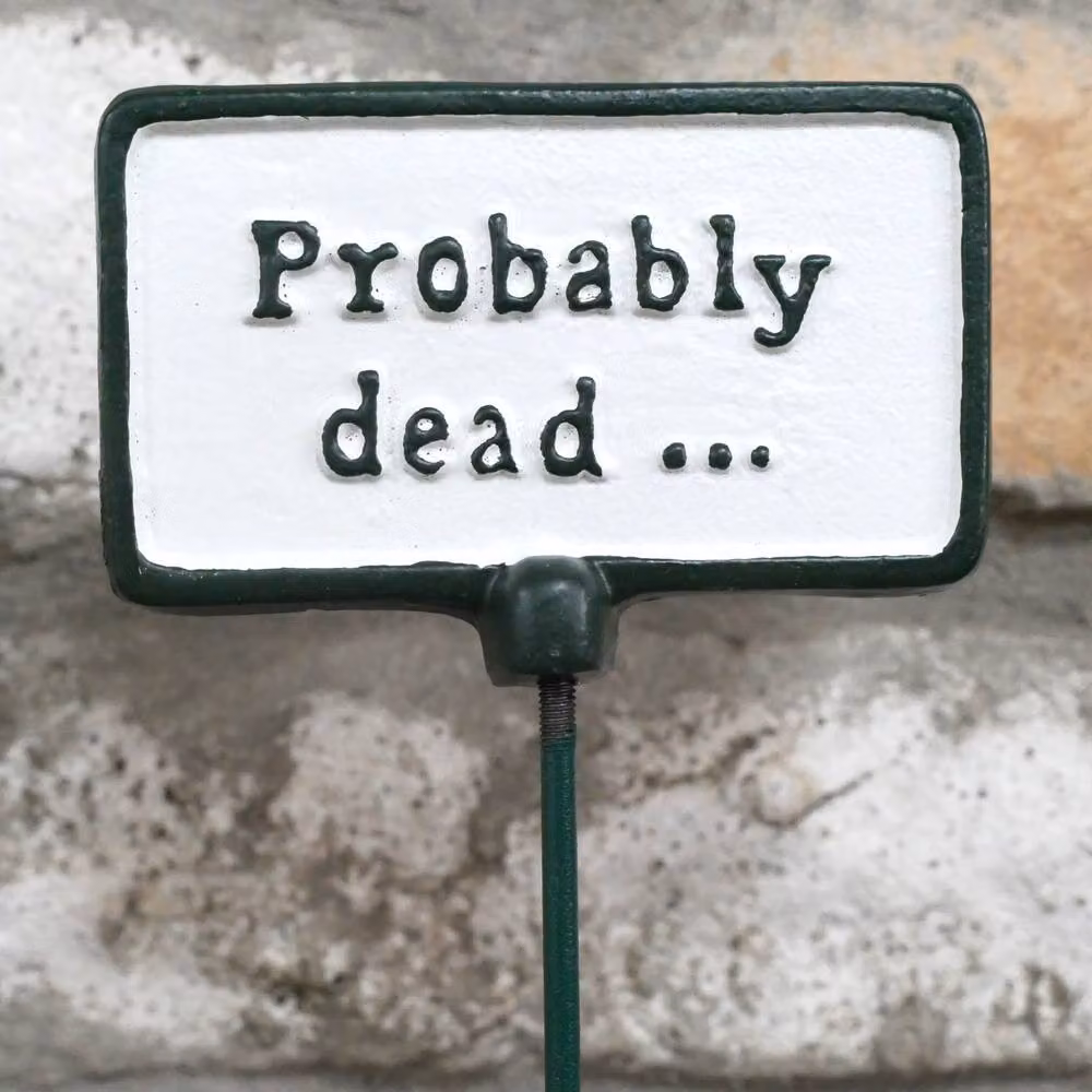 Gifts Direct 2 U Green Metal Garden Stake Plant Sign - Probably Dead – 3