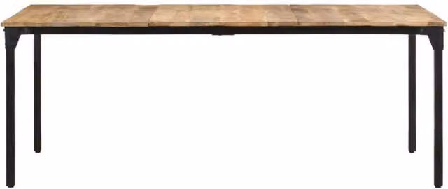 Berkfield Home Rectangular Dining Table in Brown Rough Mango Wood, W: 200 cm, D: 100 cm, H: 76 cm