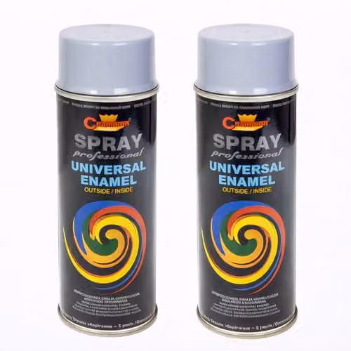 Sola White Aluminium RAL 9006 Universal Gloss Enamel Spray Paint, 2 x 400 mL – 2