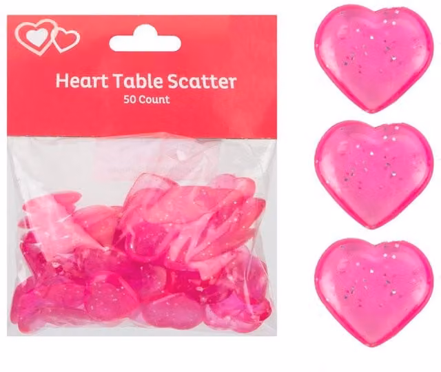 VFM e-Store Pink Heart Confetti Scatters for Valentine's Day, Anniversaries and Birthdays, Pack of 50