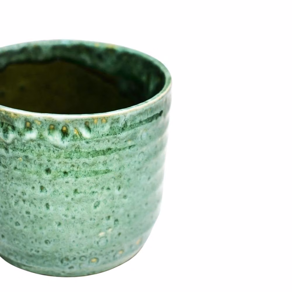 Ivyline Emerald Reactive Glaze Ceramic Planter in Green, H: 25 cm, D: 25 cm – 2