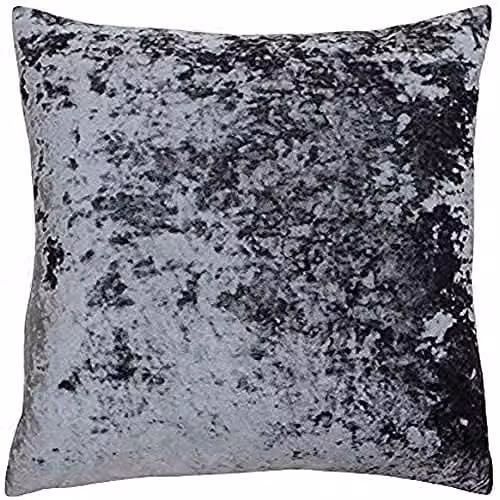 Paoletti Verona Grey Crushed Velvet Square Polyester Filled Cushion W/D/H: 55 x 55 x 55 cm – 1