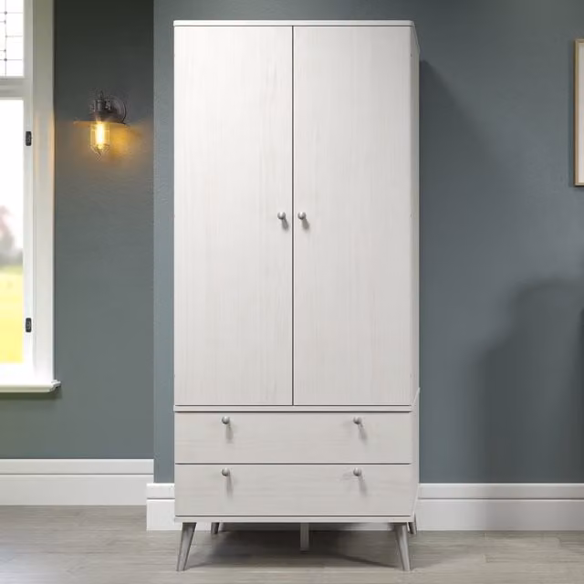 Core Products Ltd Augusta Curve White 2 Door 2 Drawer Wardrobe