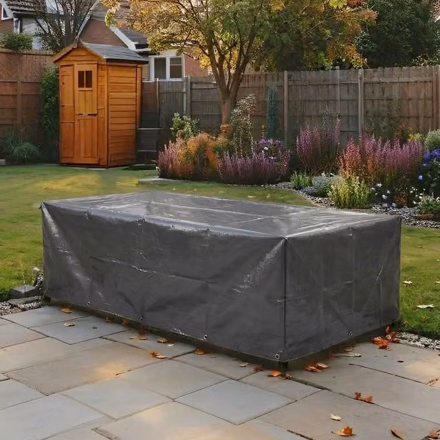 Home Source Heavy Duty Outdoor Garden Furniture Cover, Grey, 203 cm
