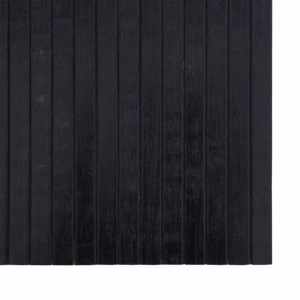Berkfield Home Rectangular Striped Bamboo and Polypropylene Rug in Black, W: 70 cm, L: 300 cm – 3