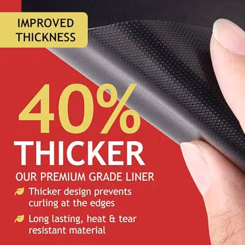 SPARES2GO Non Stick Universal Teflon Oven Liners, Black, W 50 cm x D 40 cm (Pack of 2) – 5