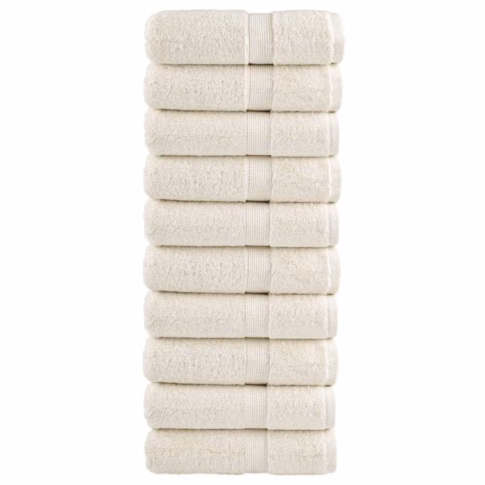 Berkfield Home SOLUND Premium Cotton Terry Guest Towels, Beige, 10 Pack, W: 30 cm, H: 50 cm, 600 gsm – 2