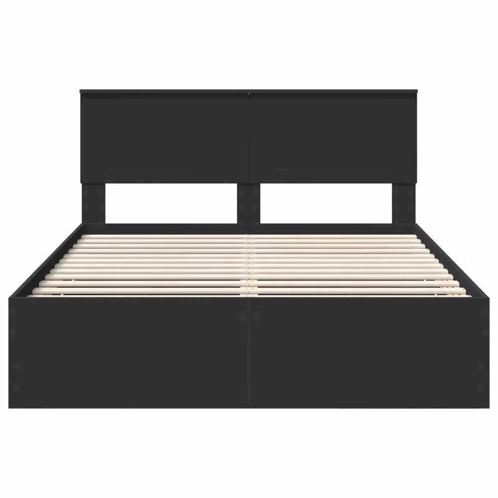Berkfield Home Modern Bed Frame with Drawers in Black, Engineered Wood, W/D/H: 140 x 200 cm – 3