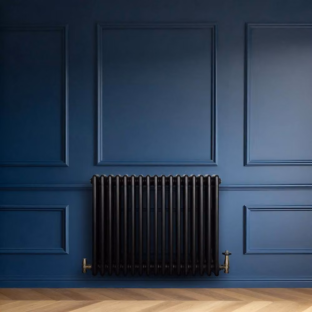 Monstershop Traditional 4 Column Steel Radiator, Black, W: 60.0 cm, H: 78.5 cm – 4
