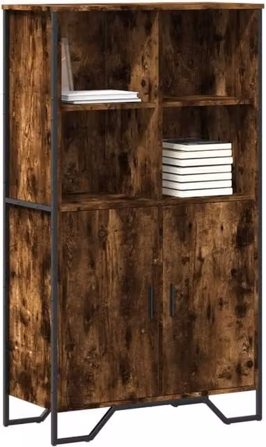 Berkfield Home Smoked Oak Highboard in Brown, W/D/H: 79.5 x 35.5 x 137.5 cm